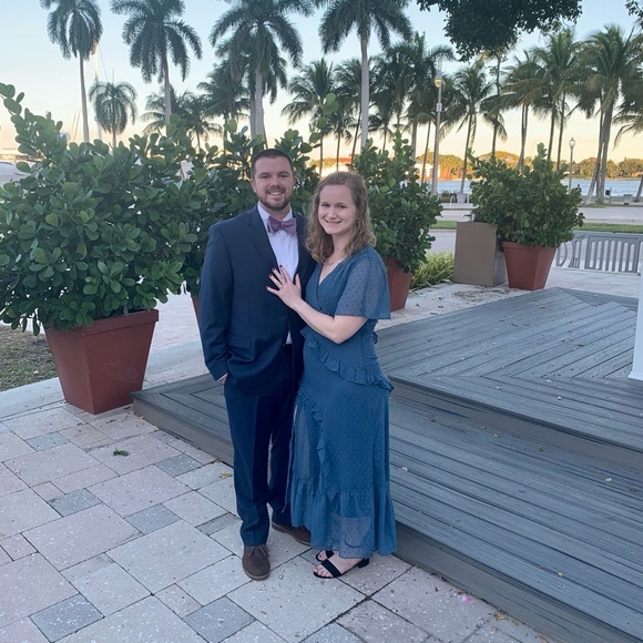 Lulu's Blue Asymmetrical Ruffled Wrap Dress - Picture 12 of 13